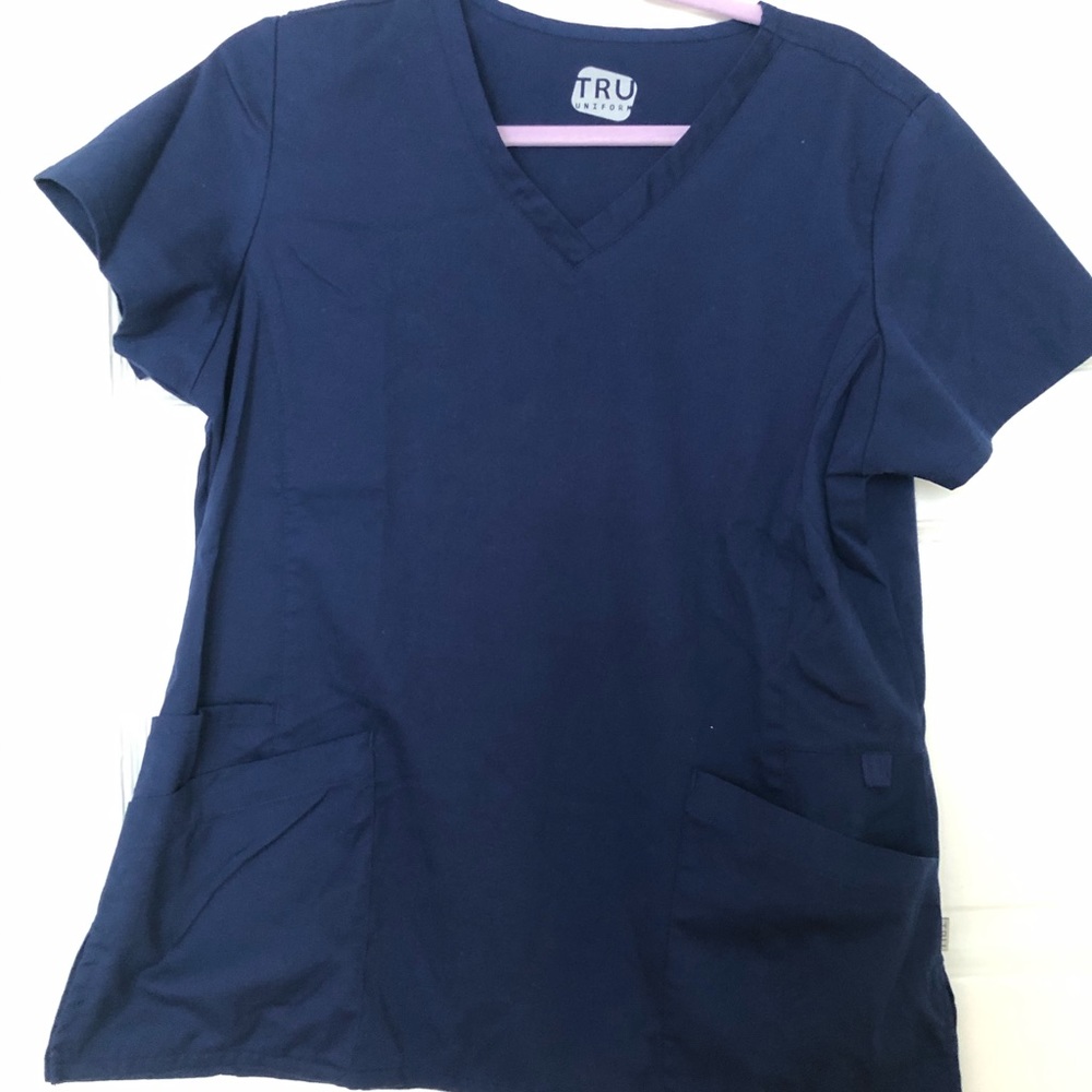 Navy blue medium scrub top